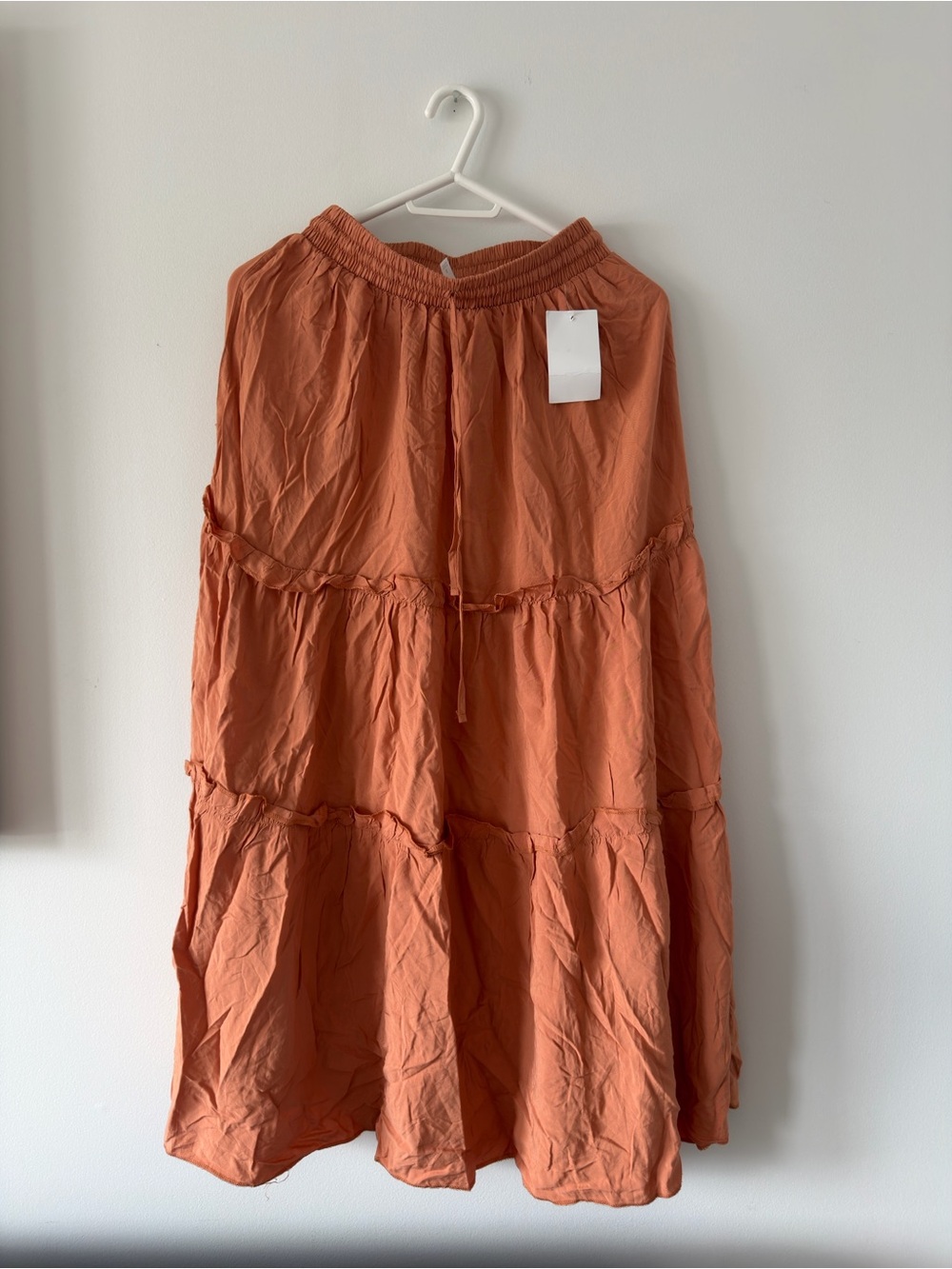 Zenana Tiered Maxi Skirt in Warm Orange